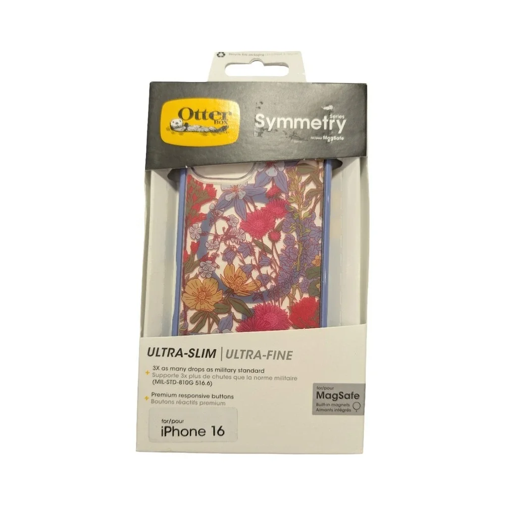 i5-N OtterBox Symmetry Series MagSafe Case for iPhone‎ 16 - Floral Purple